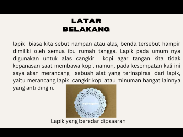PERANCANGAN LAPIK CANGKIR KOPI ANTI DINGIN slide 2