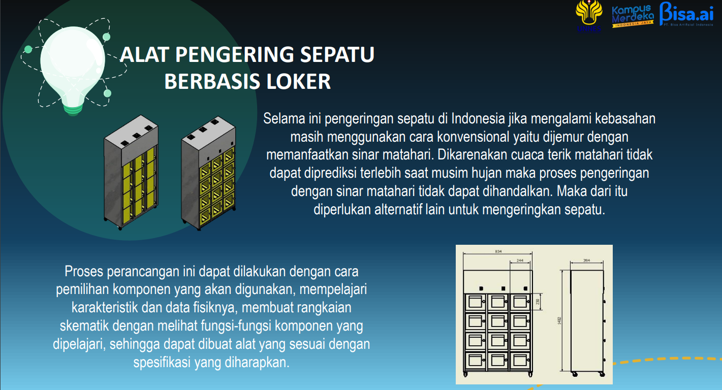 AUTOCAD - DESAIN PRODUK ALAT PENGERING SEPATU slide 1