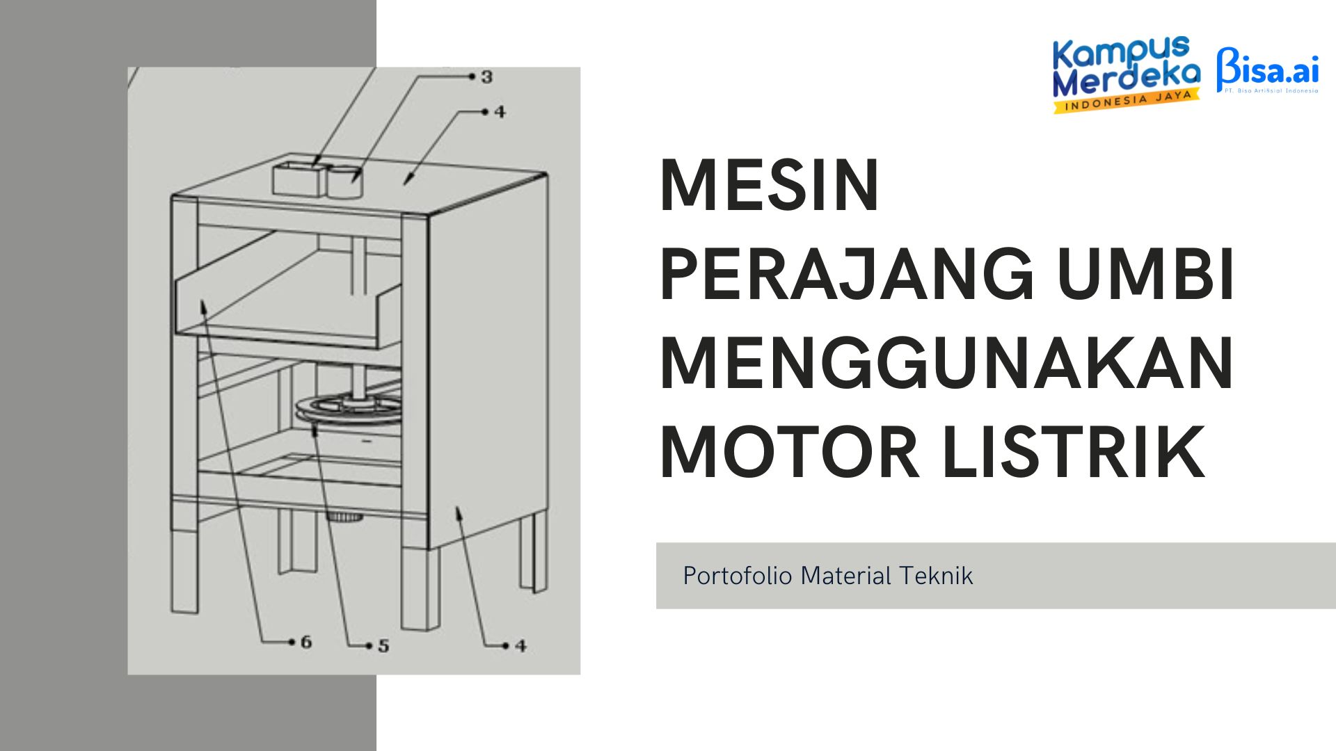 Mesin Perajang Umbi Menggunakan Motor Listrik slide 1