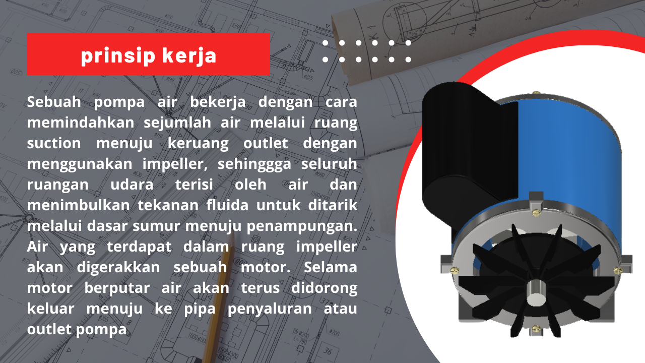 DESAIN 3D MODELING DINAMO POMPA AIR DENGAN AUTOCAD slide 1