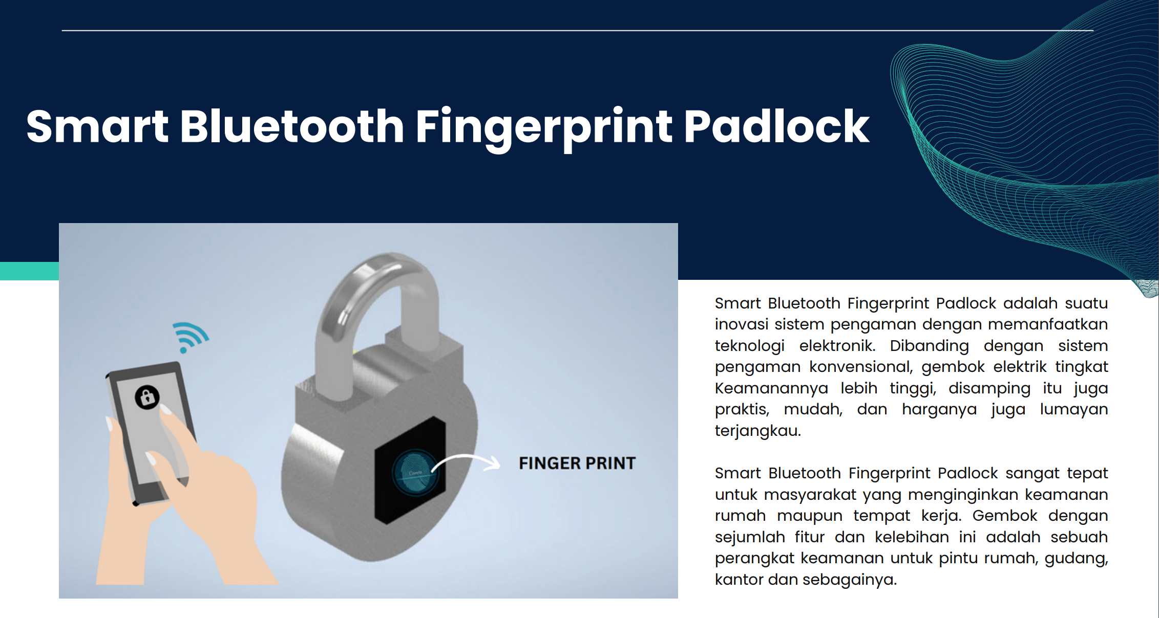 smart bluetooth fingerprint padlock slide 2