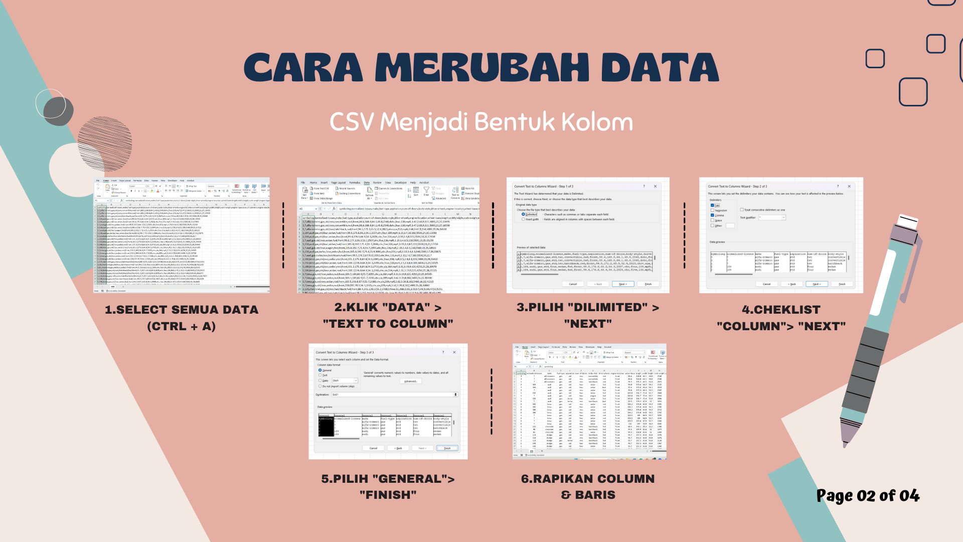 BASIC EXCEL (Formatting dan Merapihkan Data) slide 1