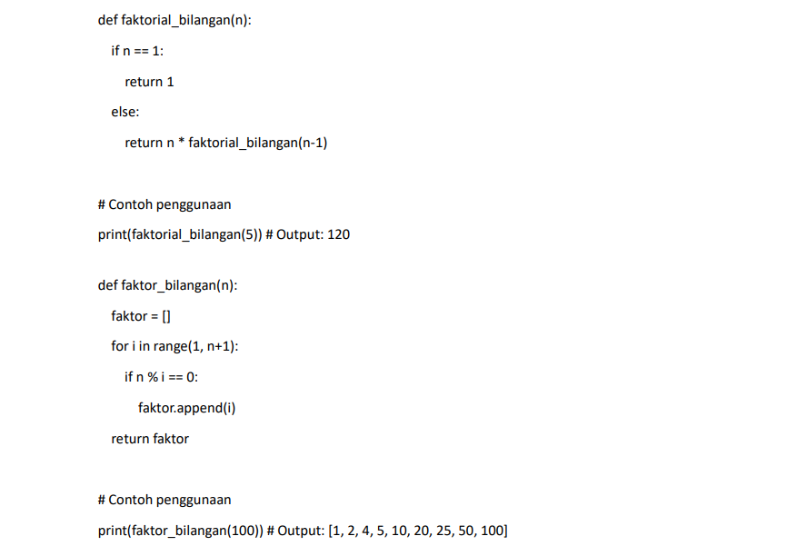 program python fungsi faktorial & bilangan slide 1