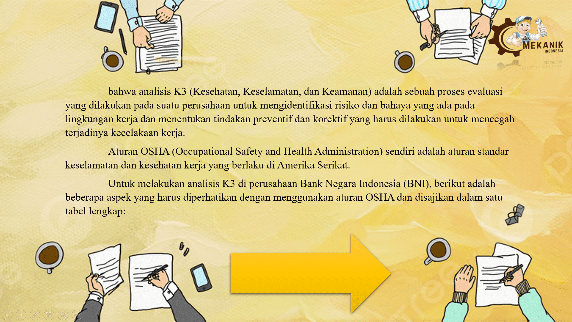 Portofolio k3 di perusahaan Bank Negara Indonesia  slide 1
