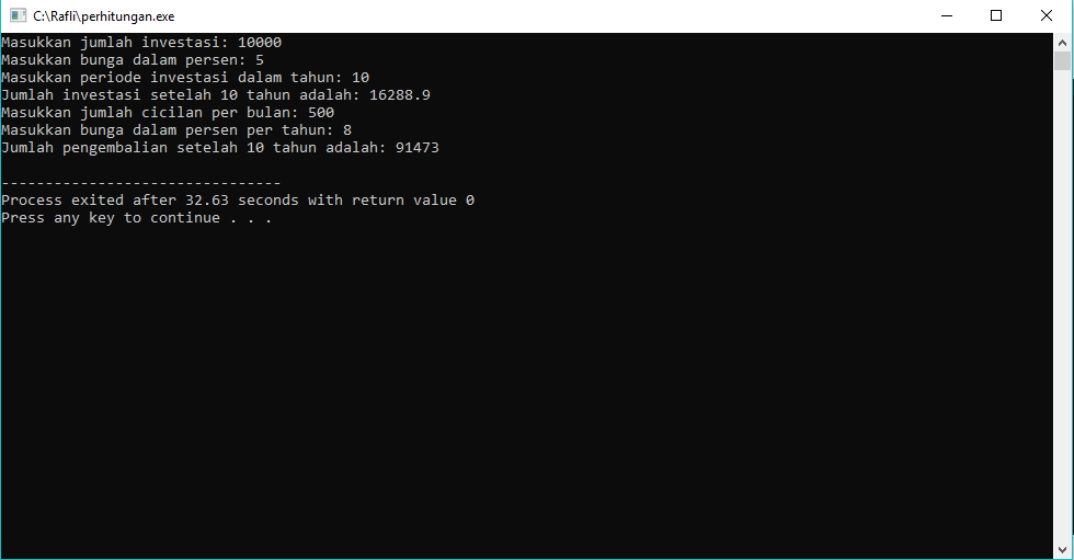 Program Perhitungan Keuangan Menggunakan C++ slide 2