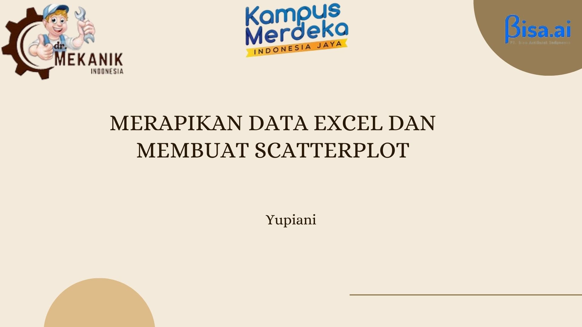 Merapikan data excel dan membuat scatterplot slide 1