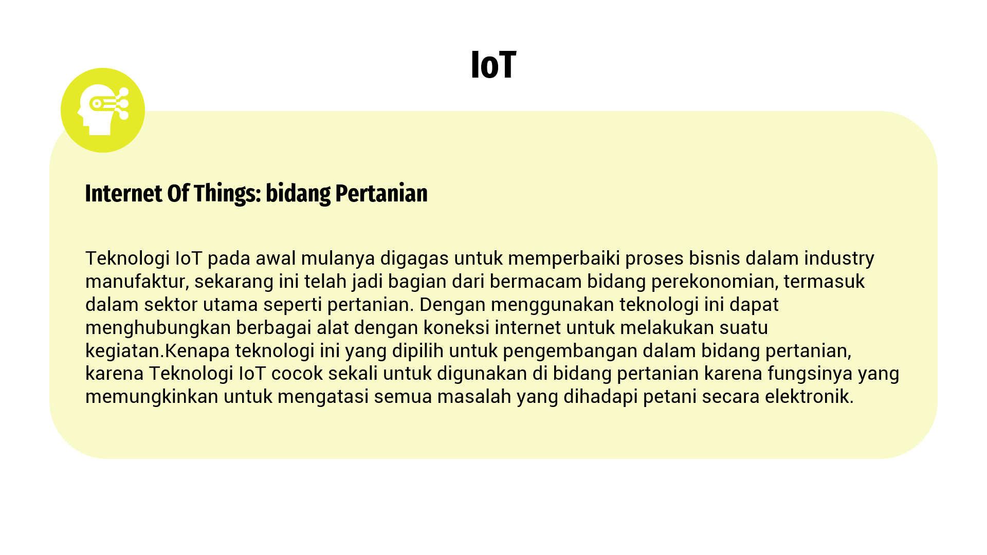 IoT dalam teknologi pertanian slide 1