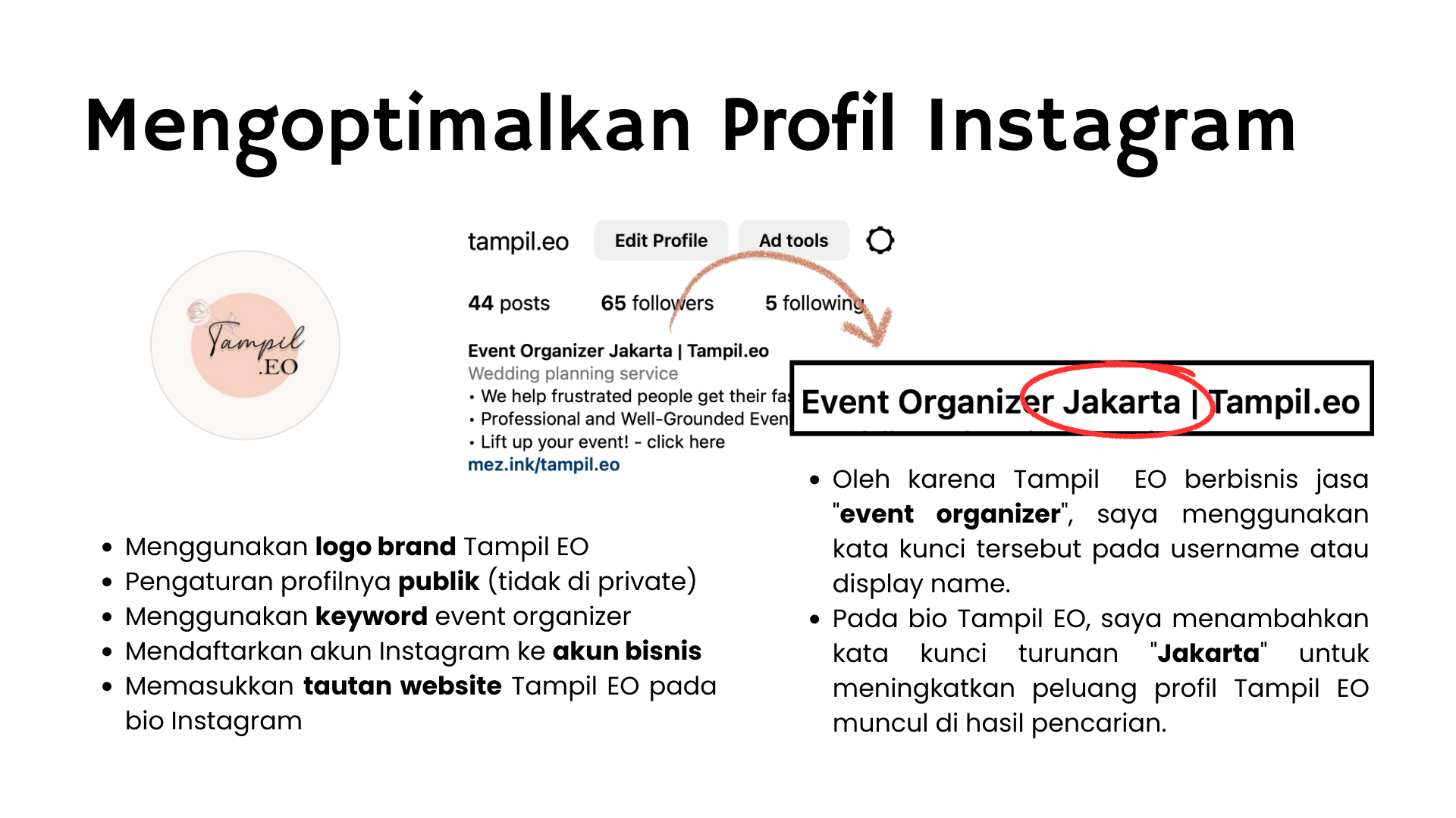 Instagram SEO Tampil EO slide 1