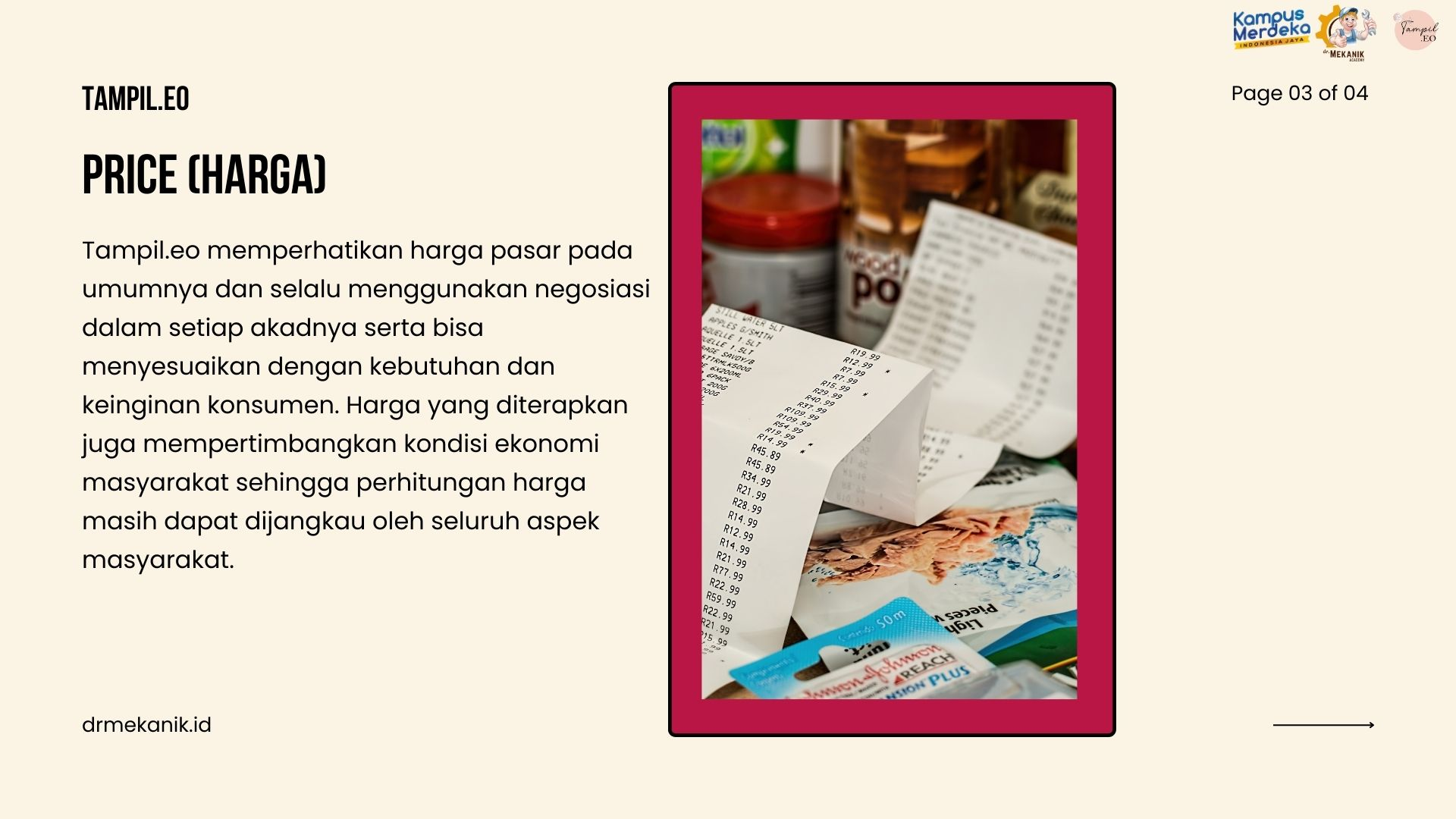 Strategi 4P Marketing Mix dalam Tampil.EO slide 2