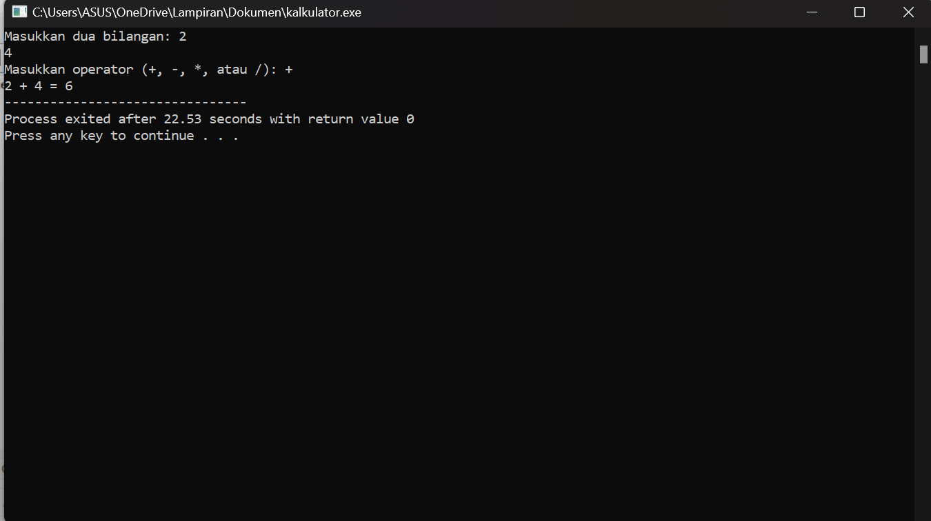 Program Calculator pada C++ slide 2