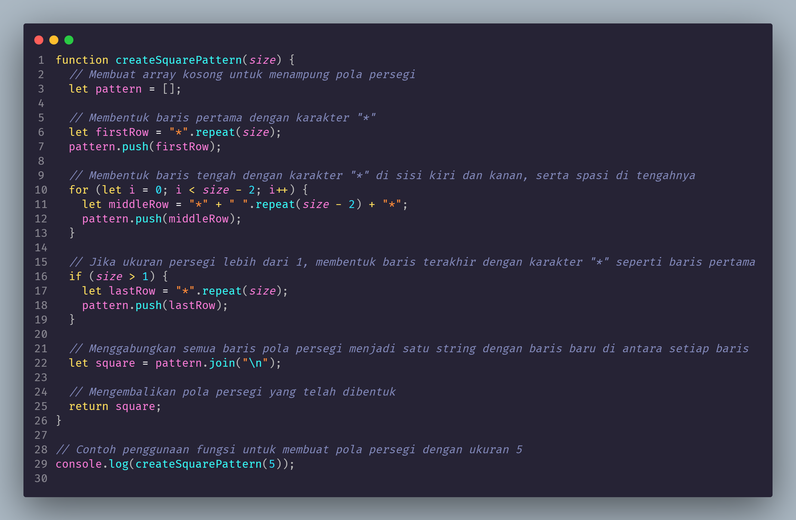 Bentuk Persegi Menggunakan Bahasa Javascript slide 2