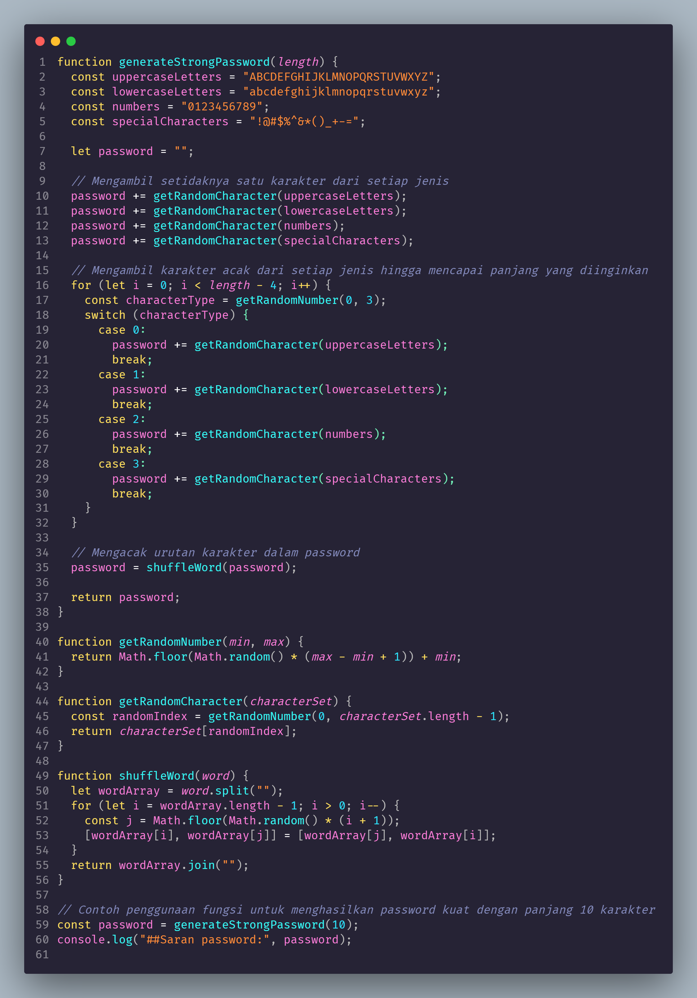 Generate Password Suggestion dengan JavaScript slide 1