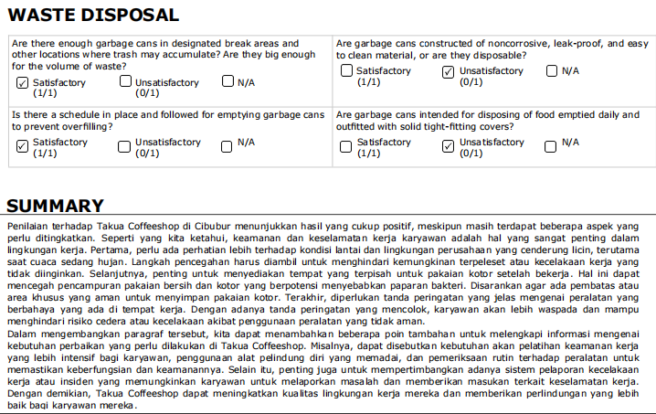 Analisis K3 Takua Coffeeshop Cibubur dengan OSHA slide 3