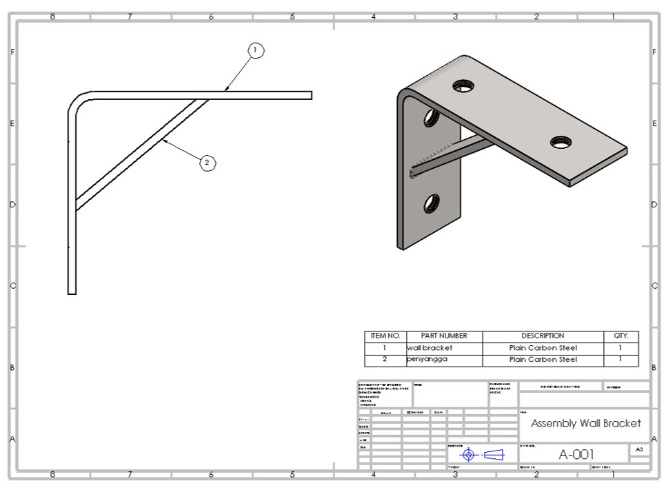 Desain Wall Bracket Menggunakan Software SolidWork slide 1