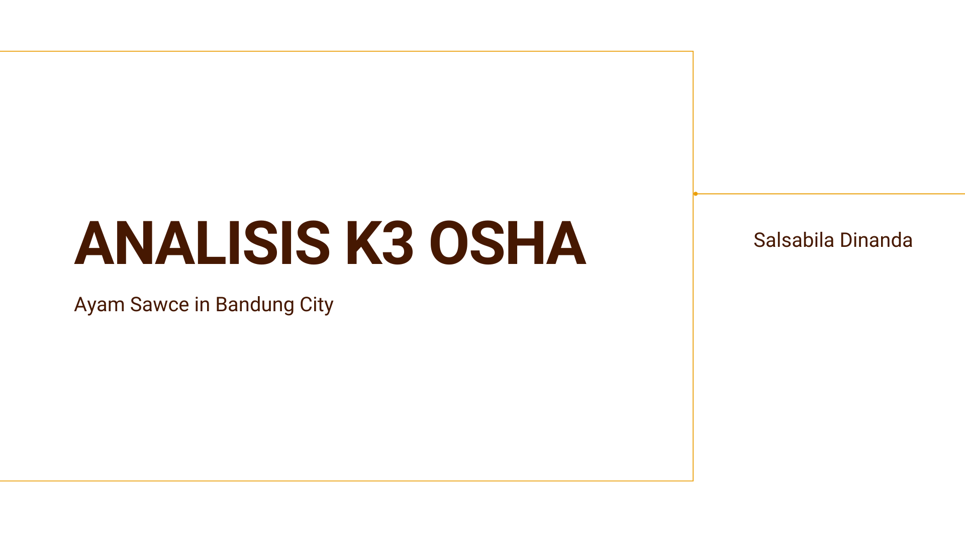 Analisis K3 OSHA Ayam Sawce in Bandung City slide 1