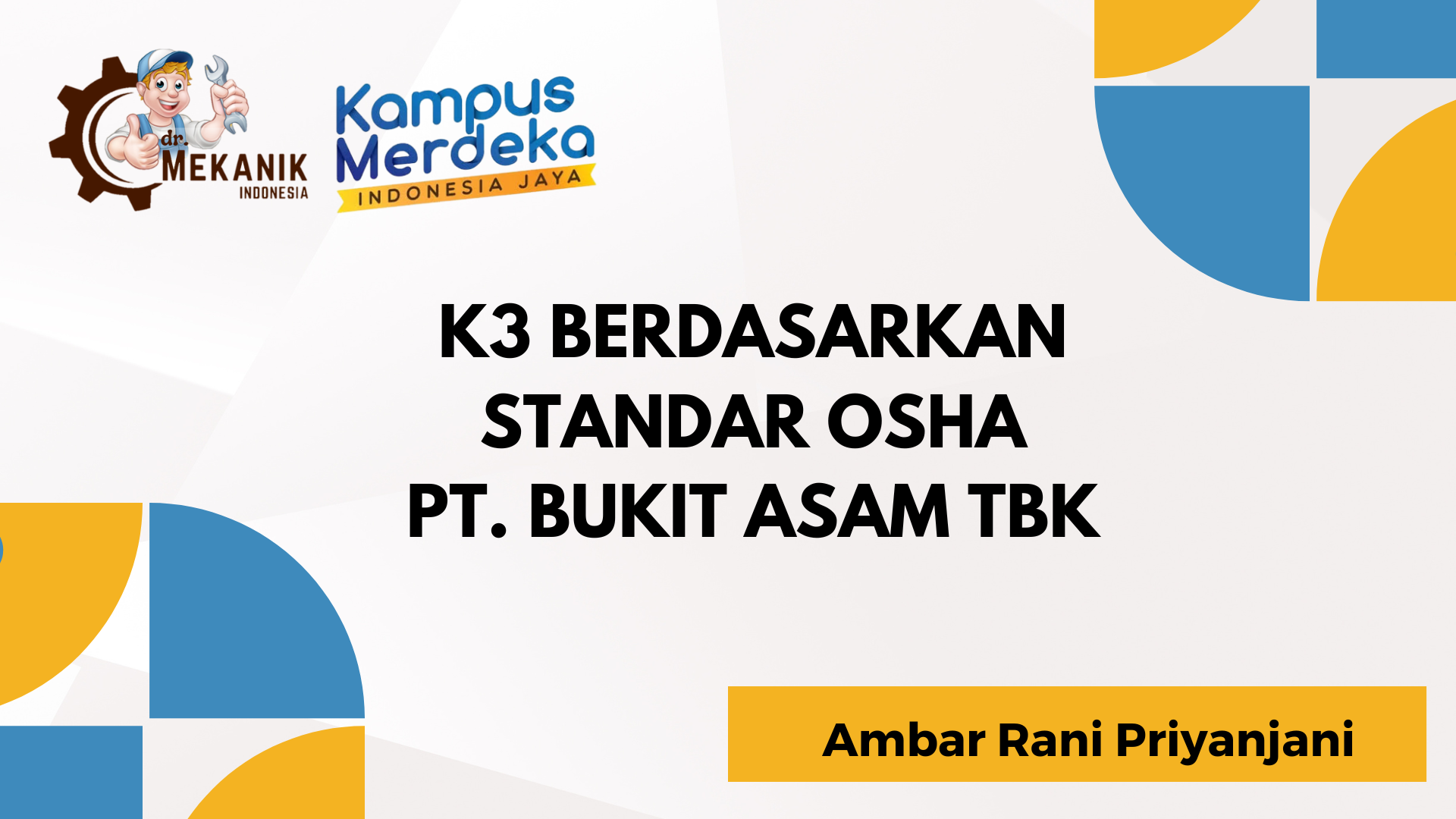 K3 Berdasarkan Standar OSHA PT Bukit Asam Tbk slide 1