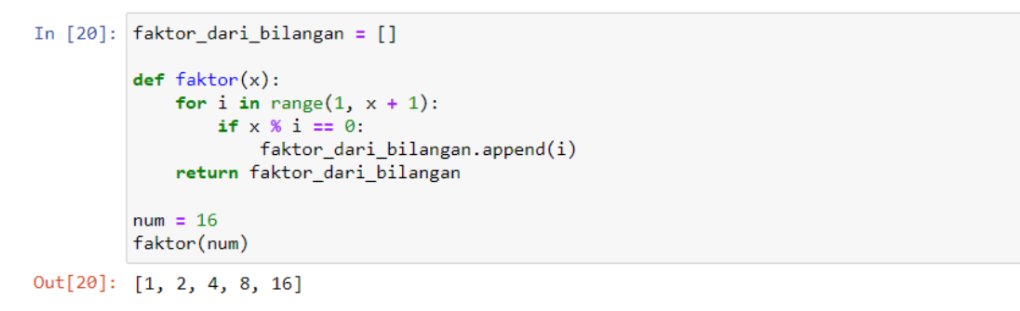 Program Python Faktorial dan Faktor Bilangan slide 2