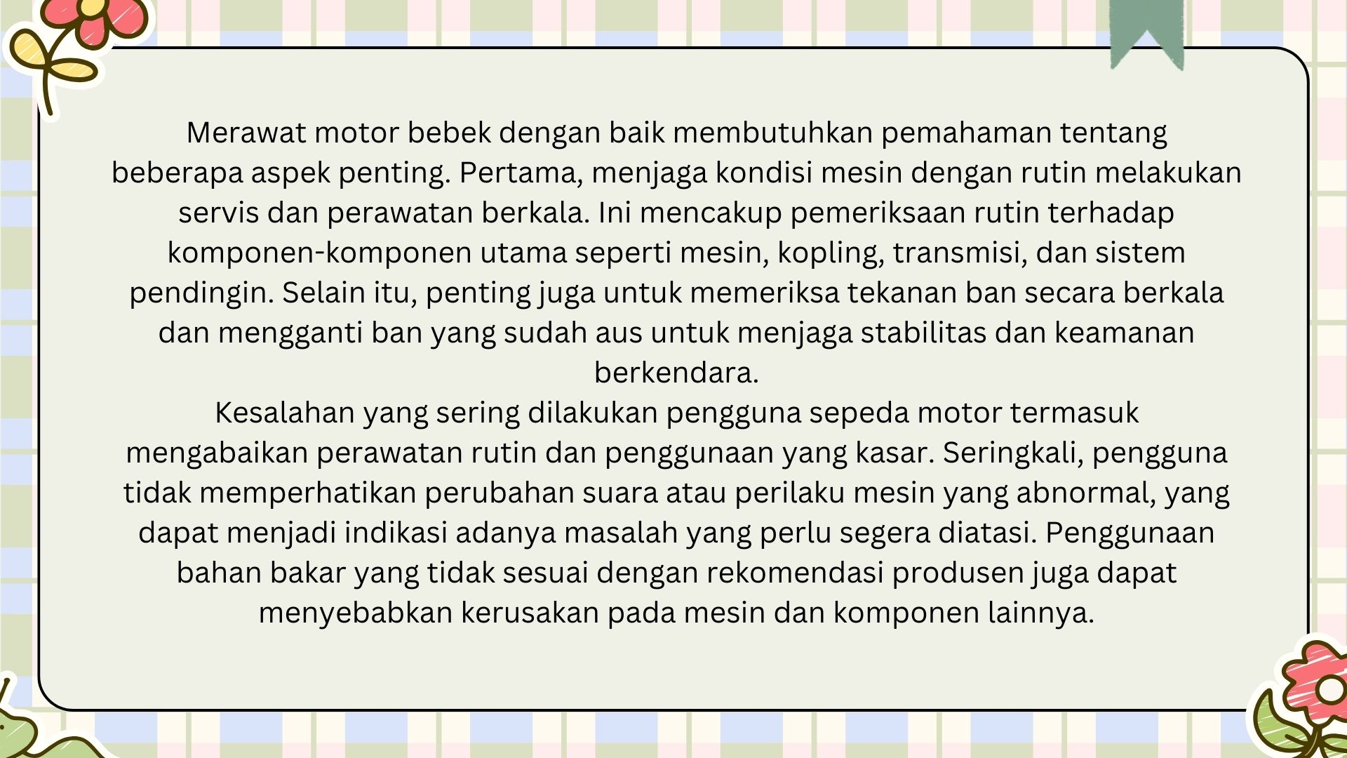 Tugas akhir Basic service motor bebek slide 1