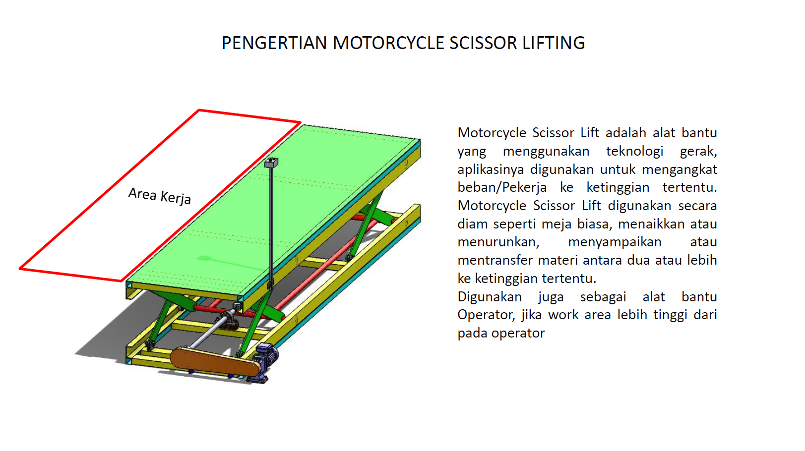 MOTOR SCISSOR LIFTING KAPASITAS 1 TON slide 1