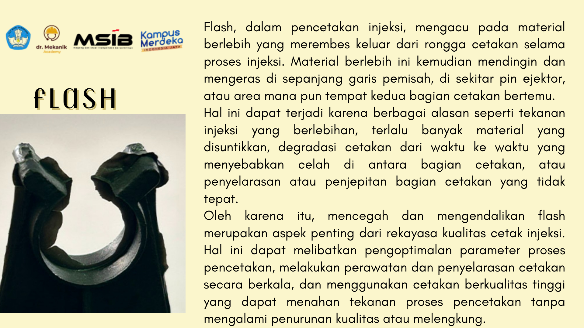 JENIS - JENIS CACAT PADA CETAKAN INJEKSI slide 3