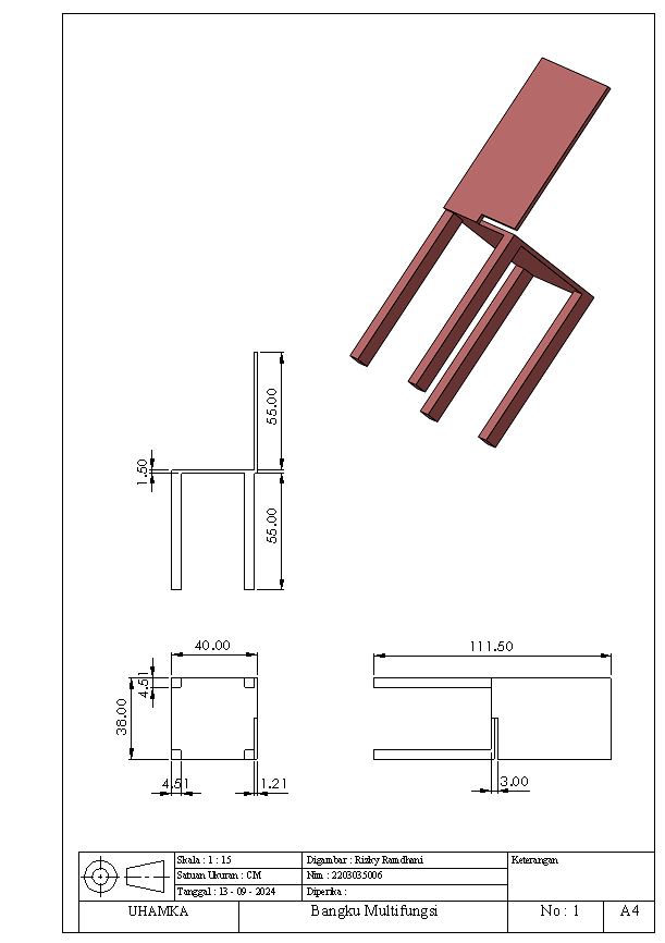 Design Sederhana Bangku Multifungsi  slide 3