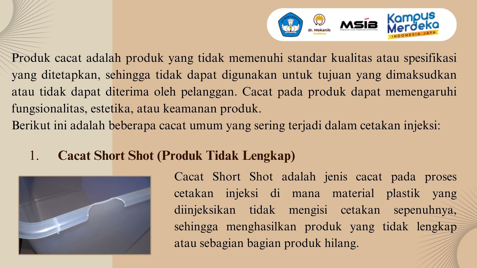 Analisis Produk Cacat pada Cetakan Injeksi slide 2