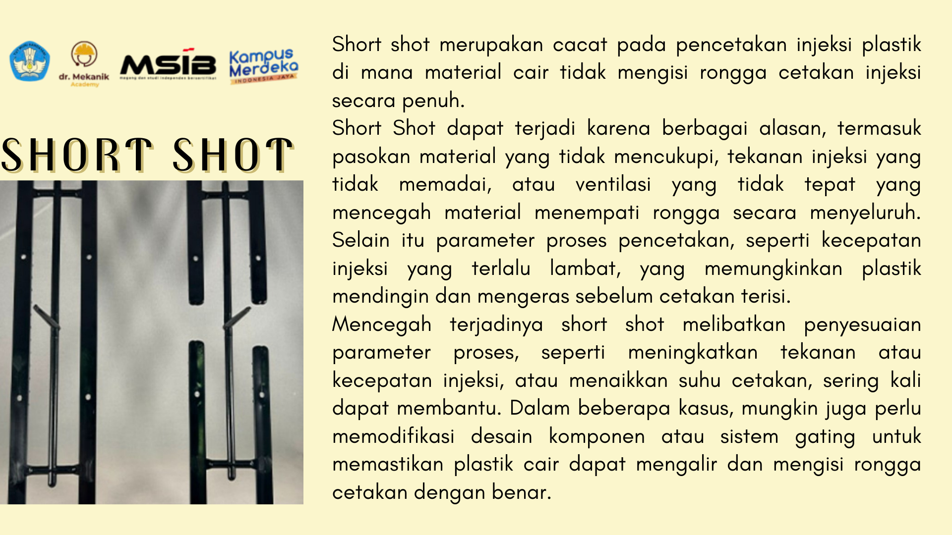 JENIS - JENIS CACAT PADA CETAKAN INJEKSI slide 2