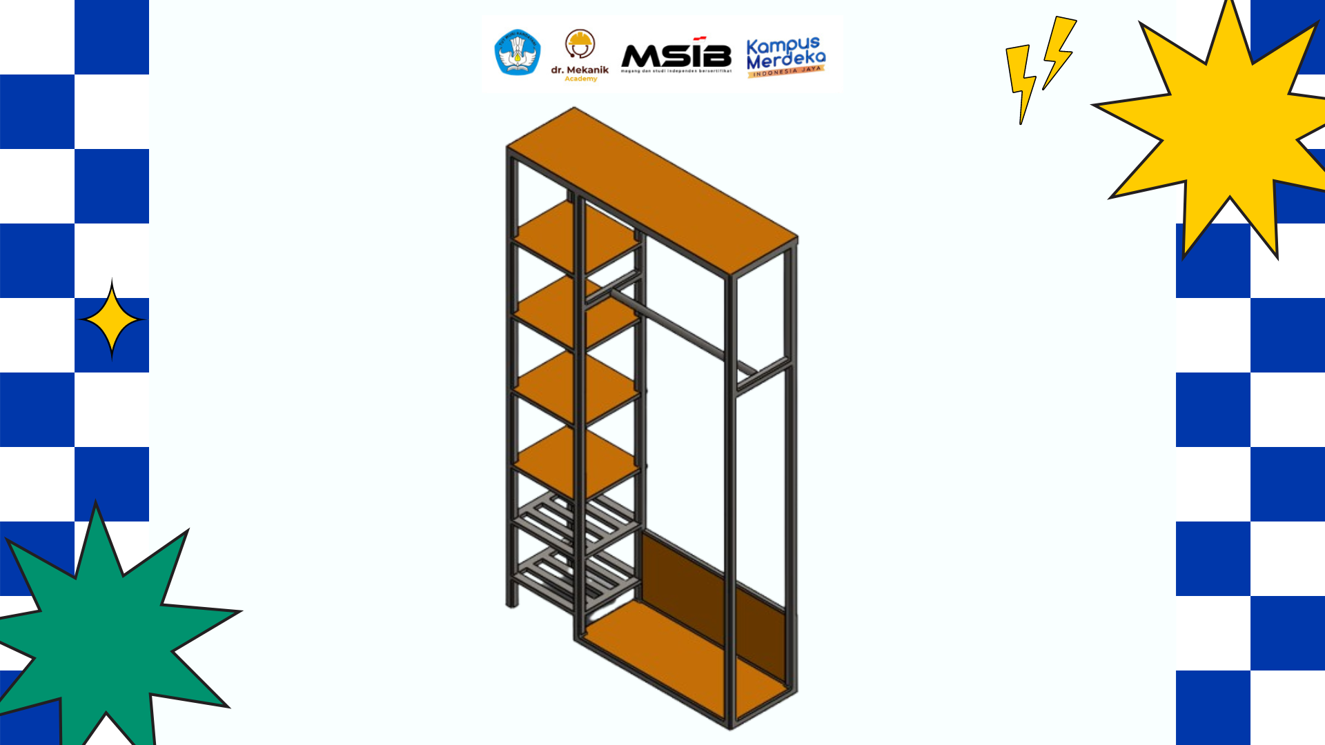DESIGN RAK SERBAGUNA DENGAN SOFTWARE SOLIDWORK slide 2
