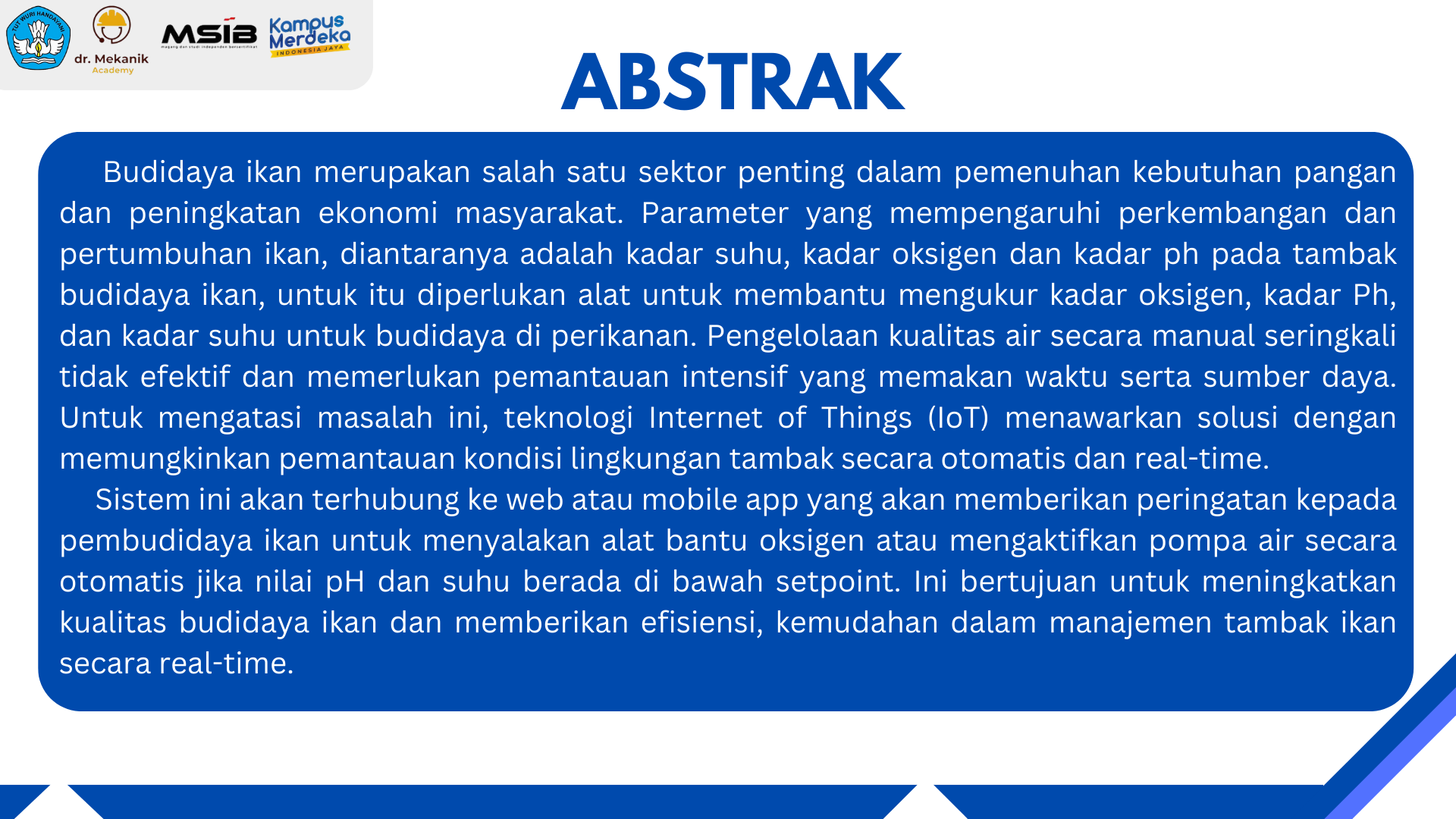 Sistem Pemantauan Kualitas Budidaya Ikan Tambak slide 2