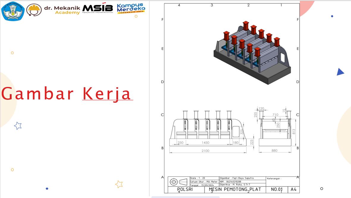 Design Inovasi Mesin Pemotong Plat slide 2