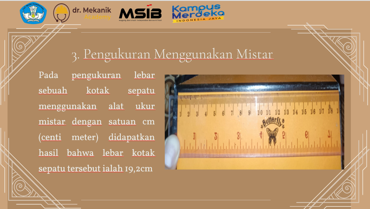 Alat Ukur  :  Jangka Sorong, Meteran dan Mistar slide 3