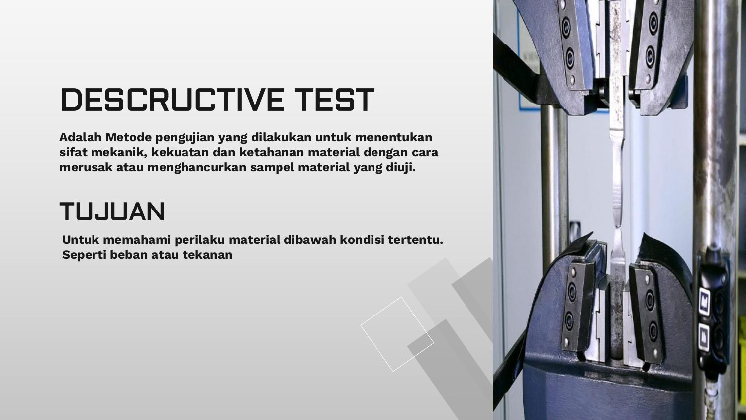 Mengetahui Apa Itu Destructive Test slide 1