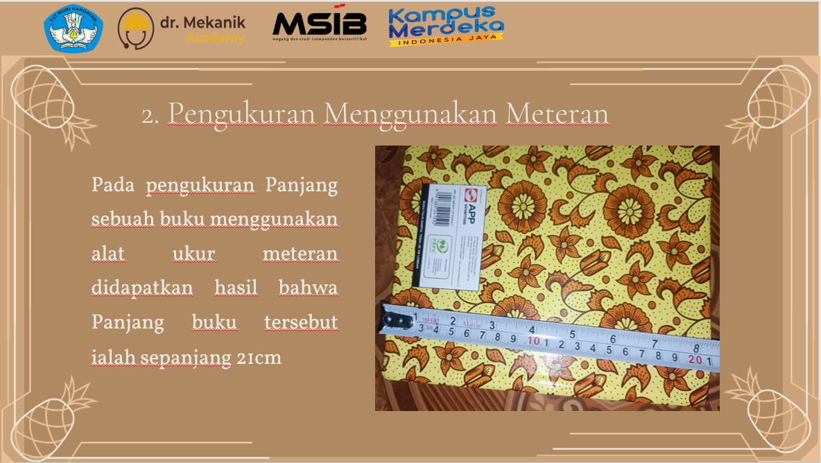 Alat Ukur  :  Jangka Sorong, Meteran dan Mistar slide 2