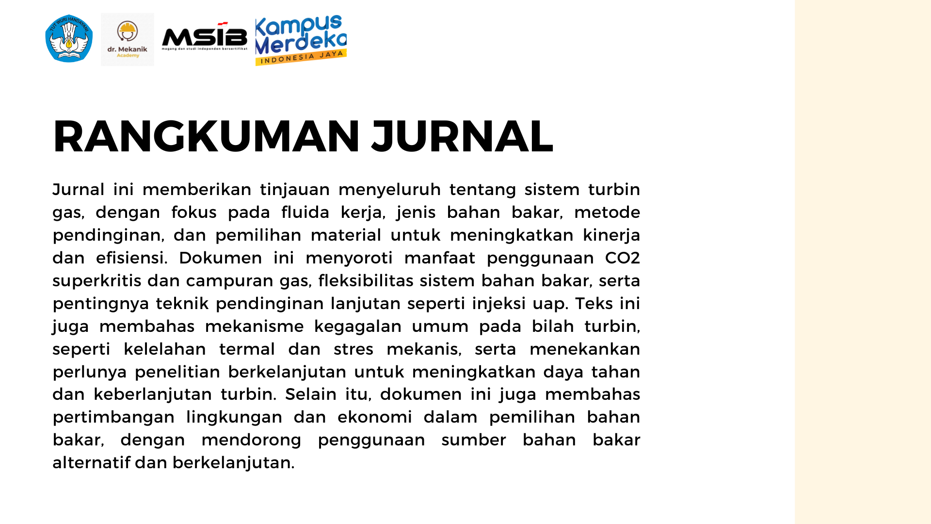 REVIEW JURNAL ANALISIS KEGAGALAN TURBIN PESAWAT slide 1