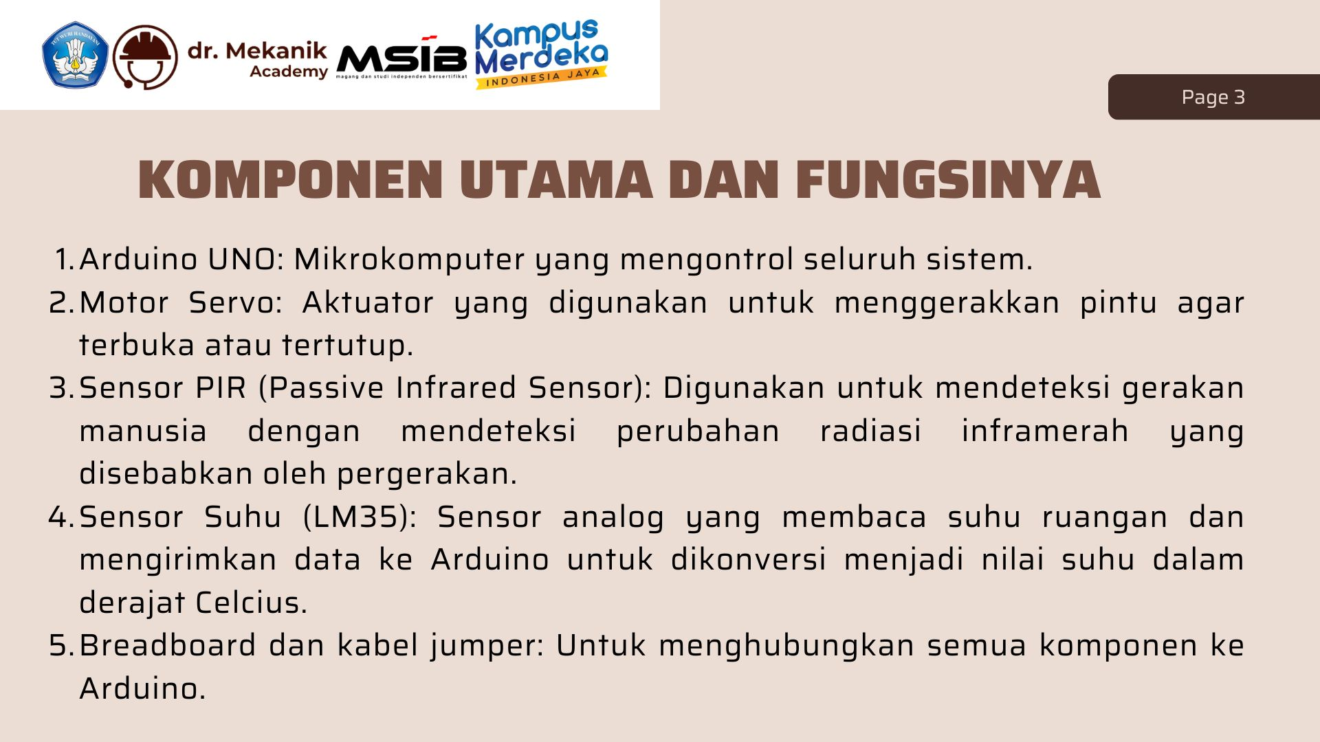 Sistem Pembuka dan Penutup Pintu Otomatis slide 3