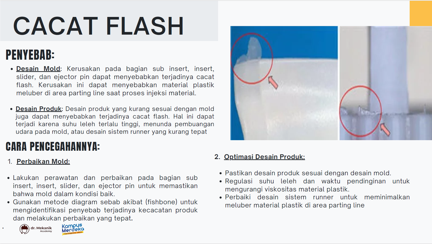 Analisis produk cacat cetakan plastik slide 1