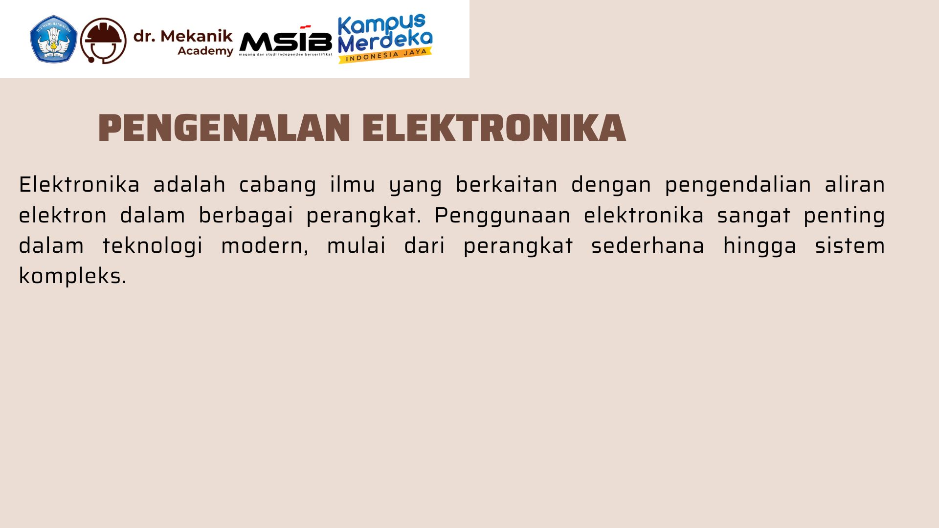 Dasar-Dasar Elektronika slide 2