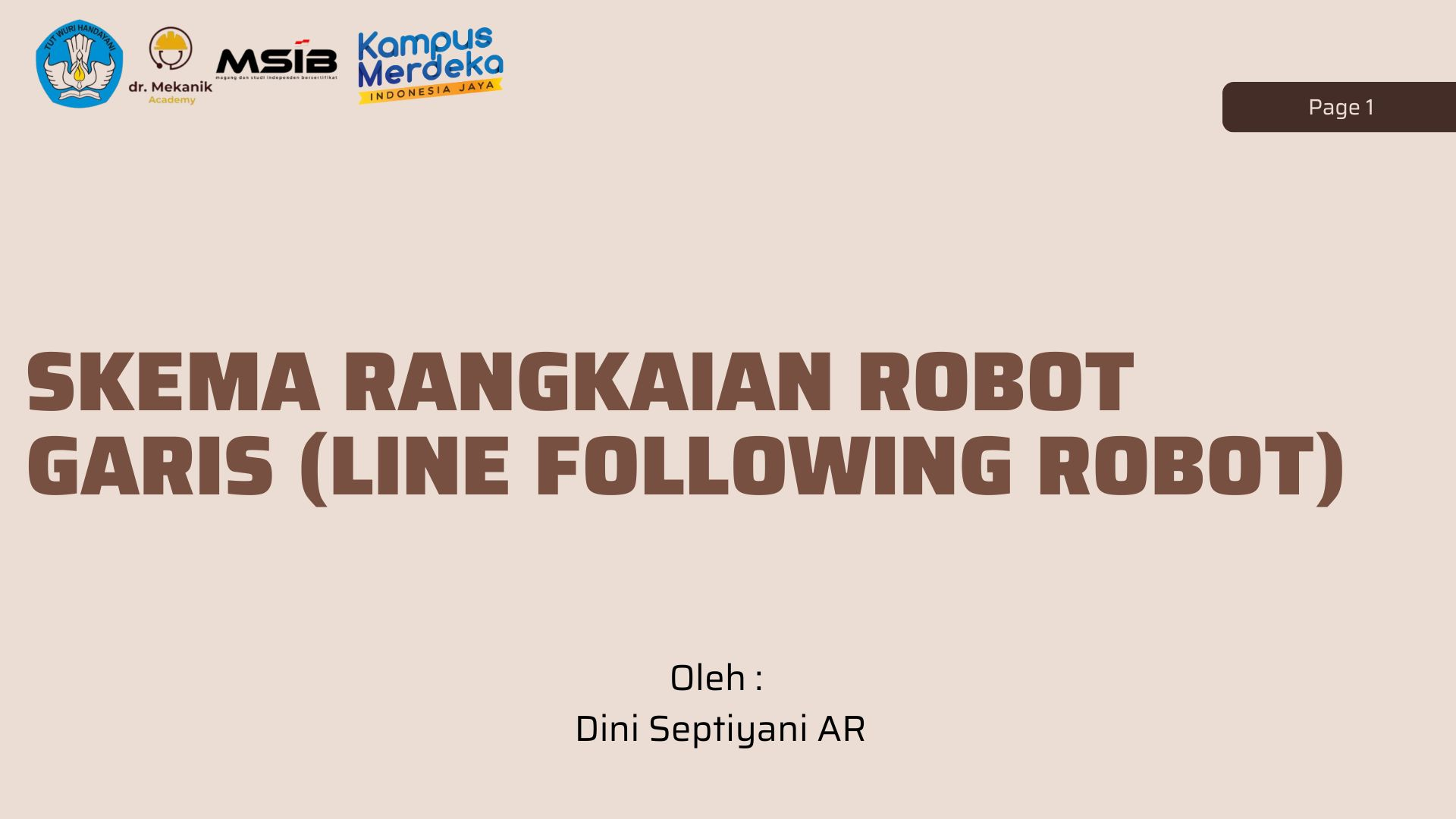 skema rangkaian Robot Garis (Line Following Robot) slide 1