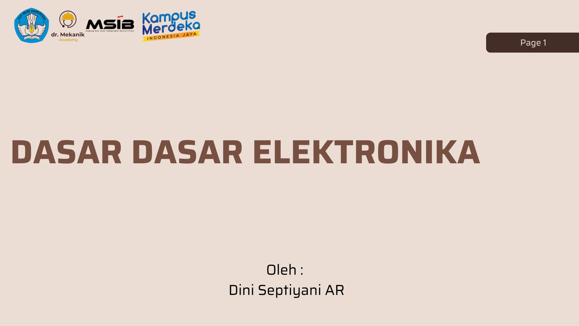 Dasar-Dasar Elektronika slide 1