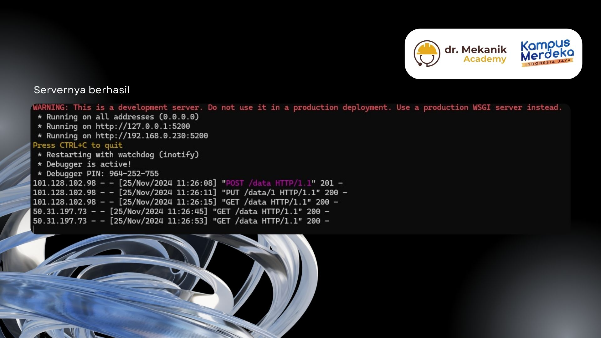 Integrasi IoT dengan ESP32 dan Backend Flask API slide 3