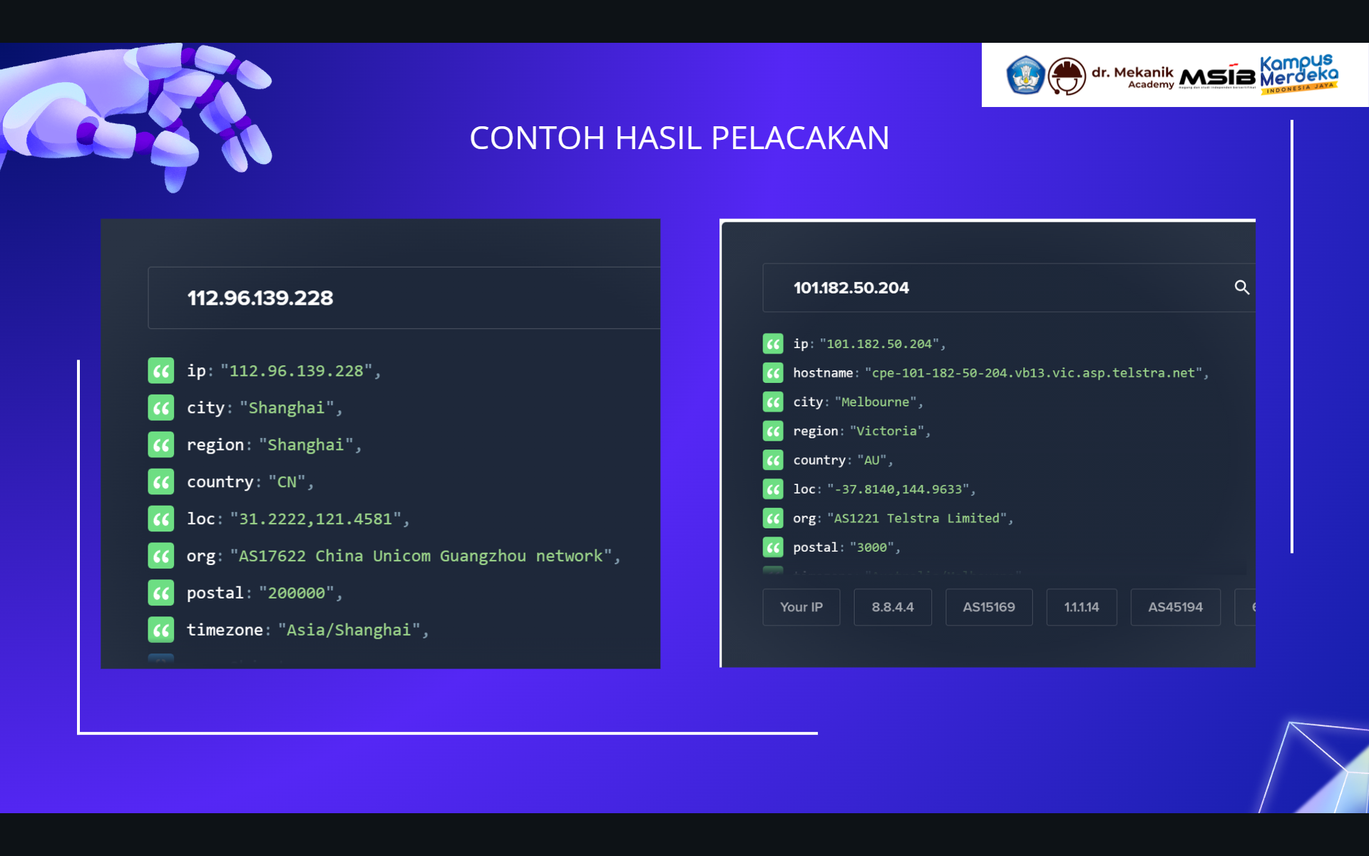Memfilter data log ssh dan tracking ip  slide 3