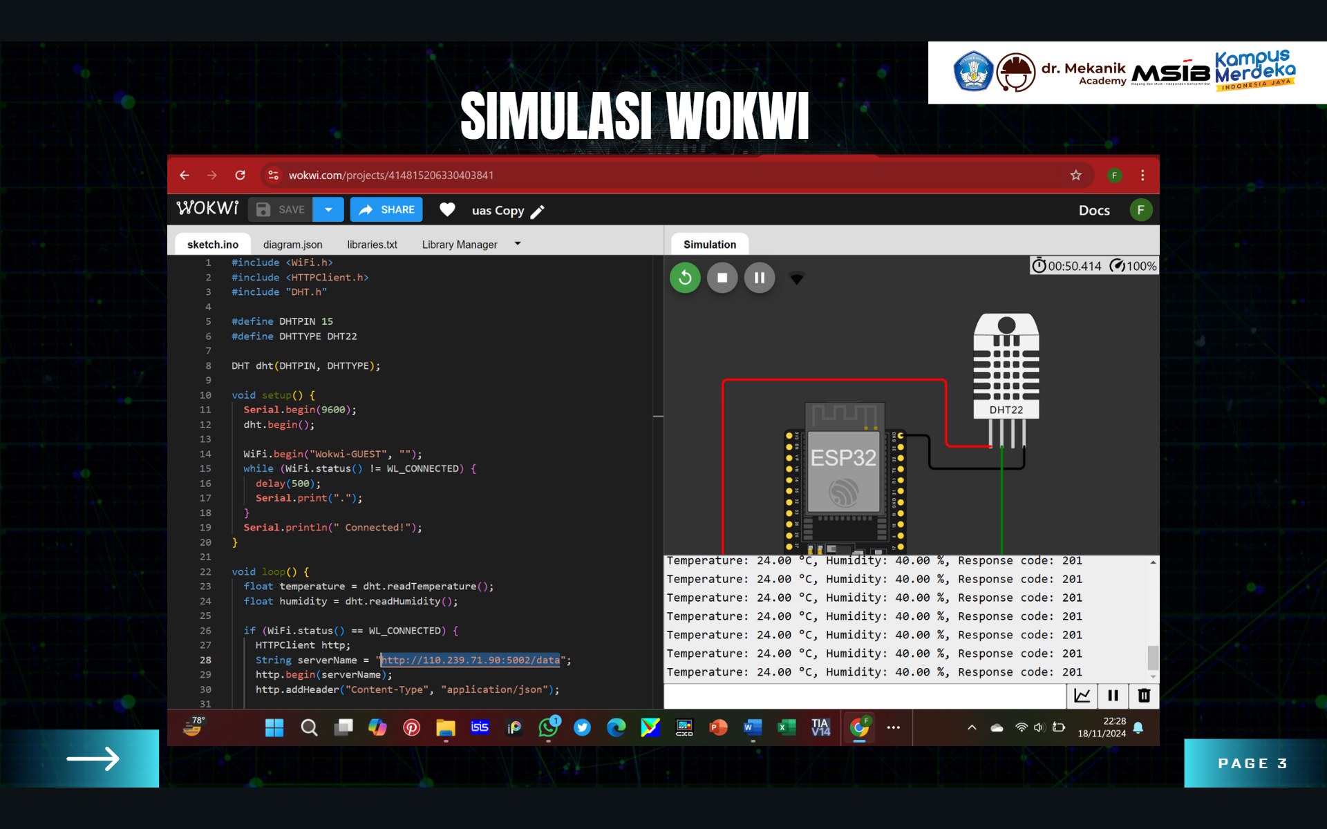 Python Backend dan Frontend untuk IoT Monitoring slide 1