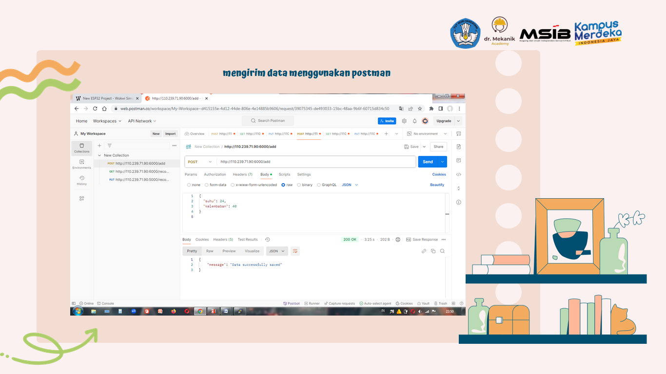 Membuat aplikasi backend sederhana dengan dht22 slide 1