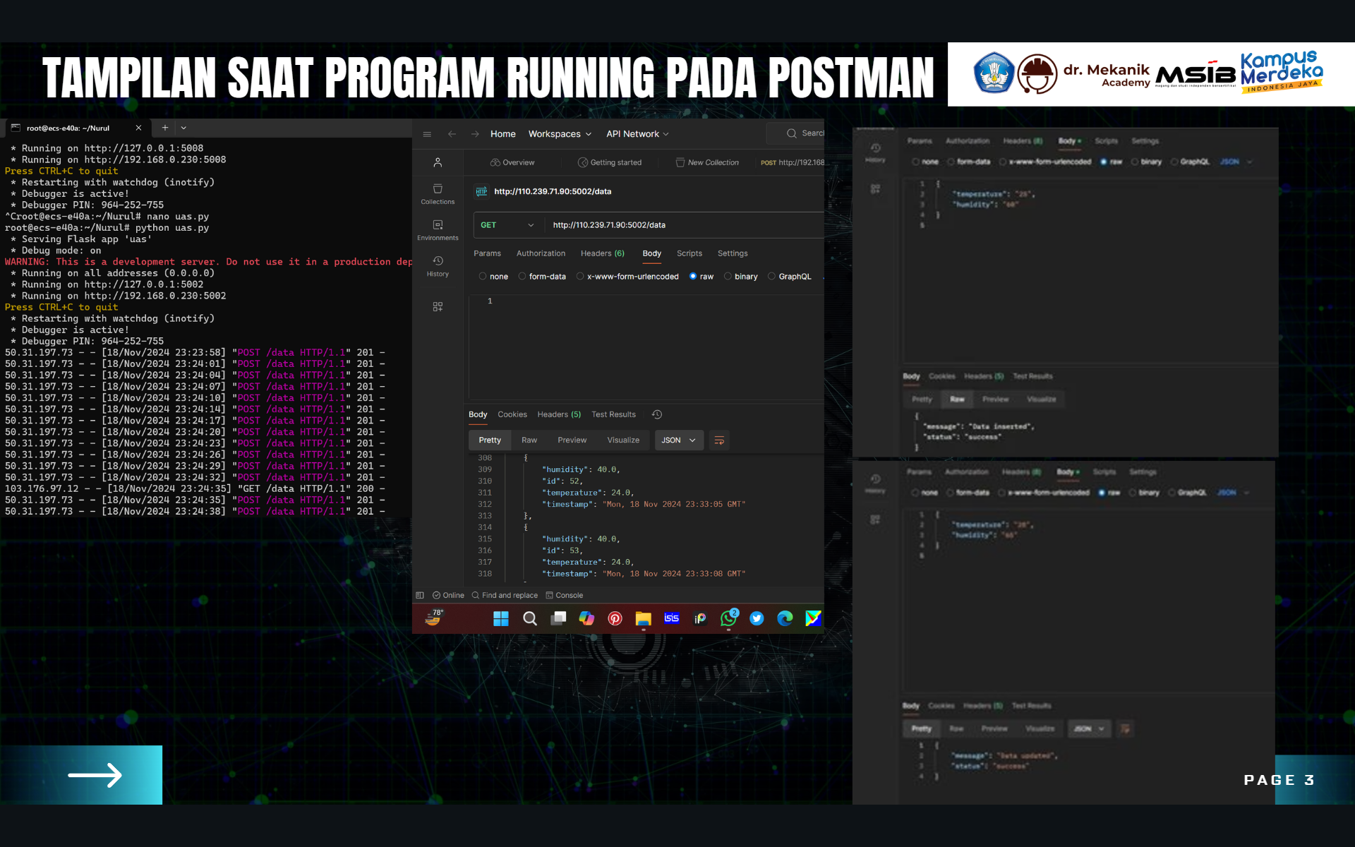 Python Backend dan Frontend untuk IoT Monitoring slide 3