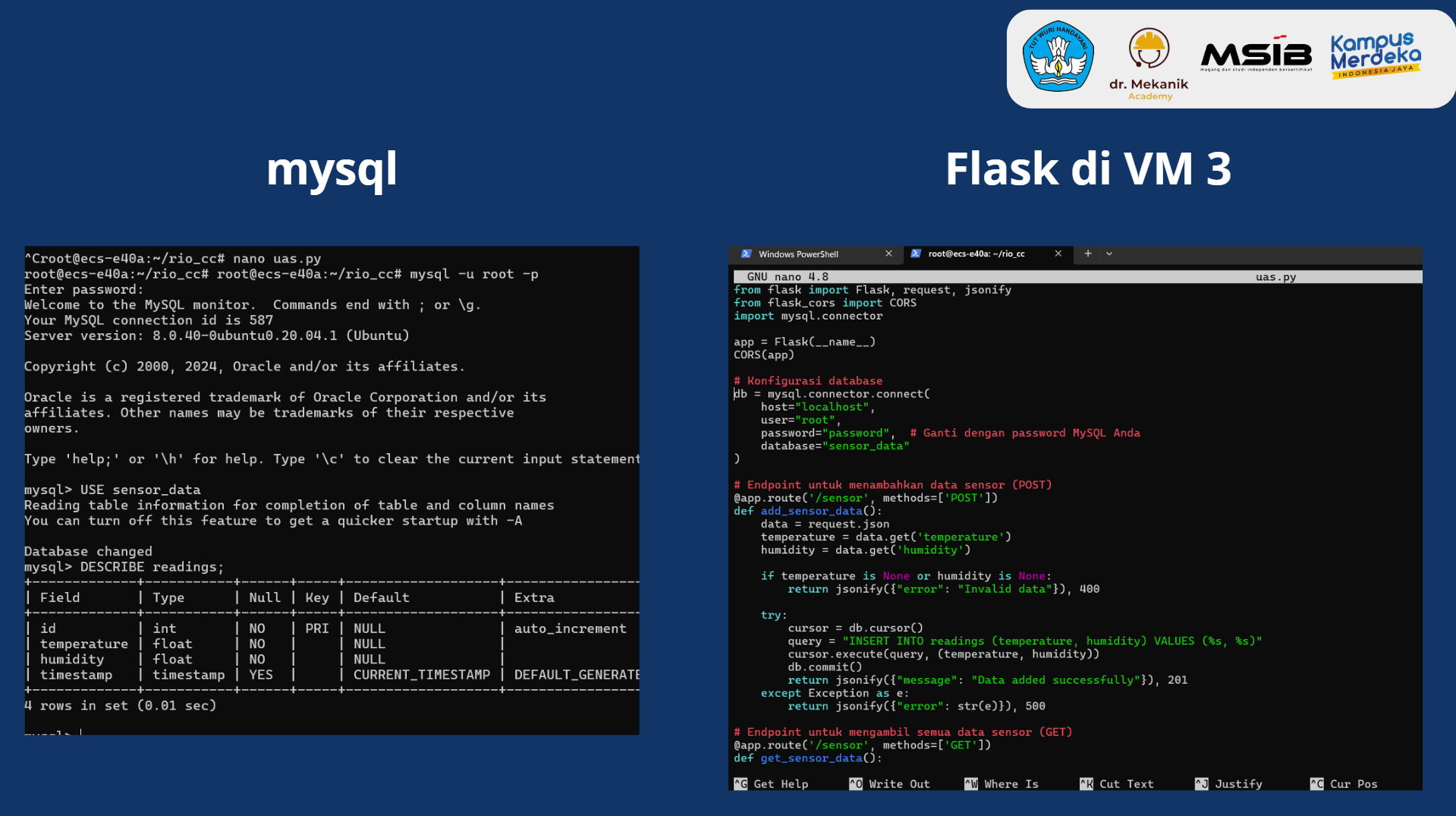 Integrasi Backend&Frontend untuk Smart Monitoring slide 1