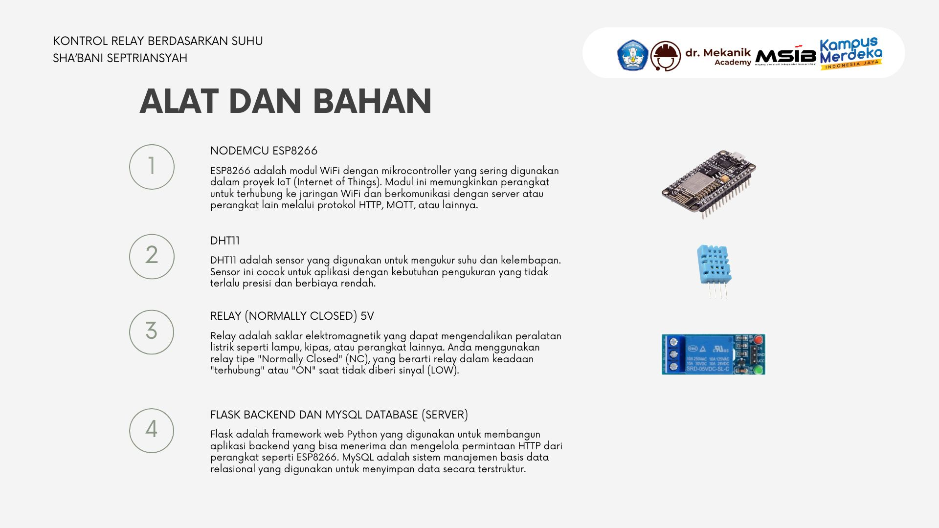 Kontrol Relay Berdasarkan Suhu slide 1