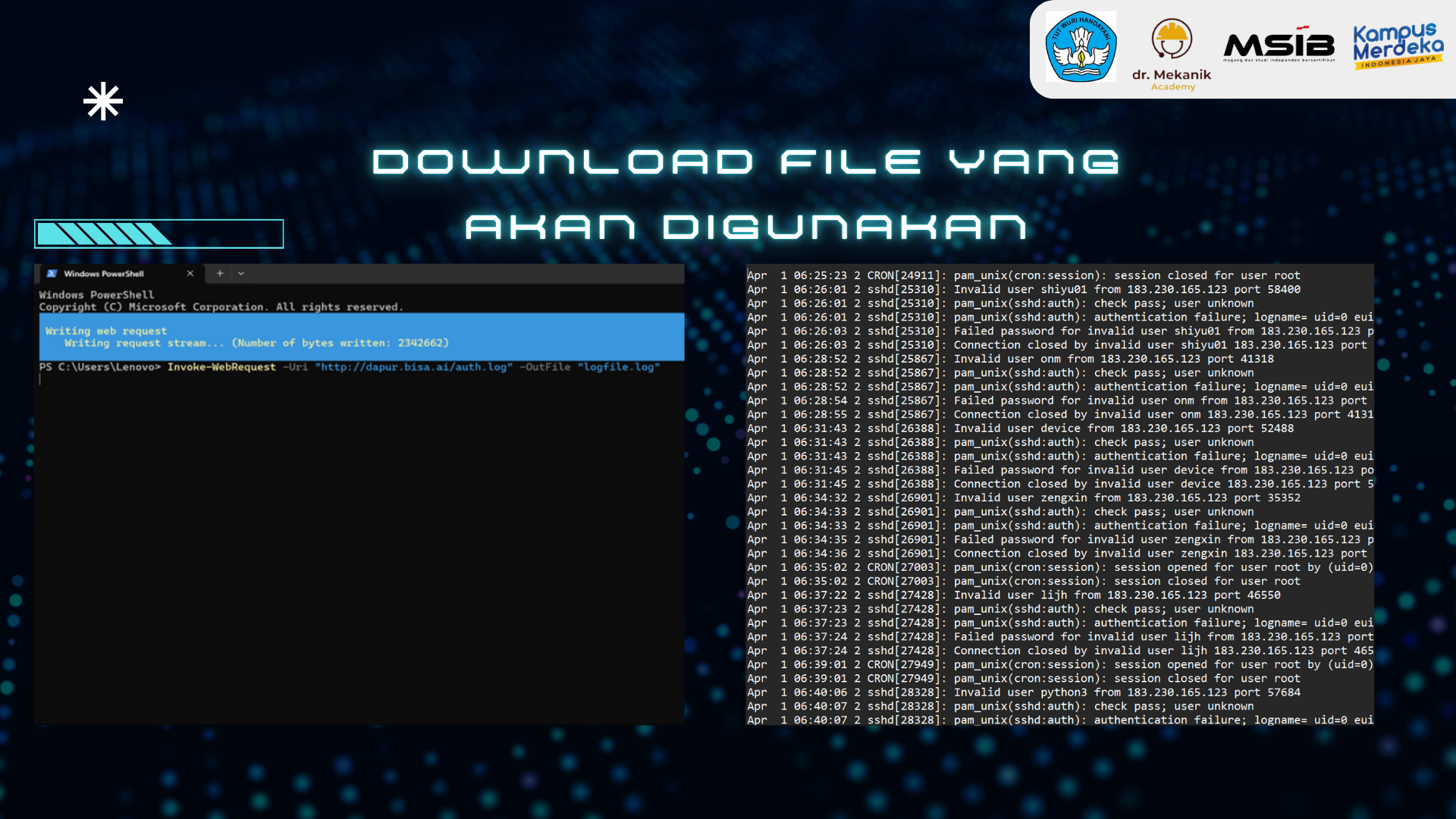 Analisis Log SSH untuk Identifikasi Alamat IP slide 1