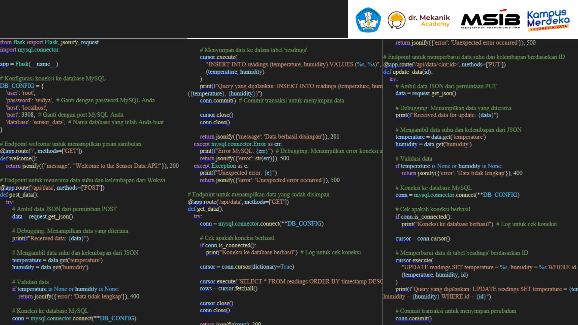 Monitoring suhu dan kelembapan IoT dengan backend  slide 2