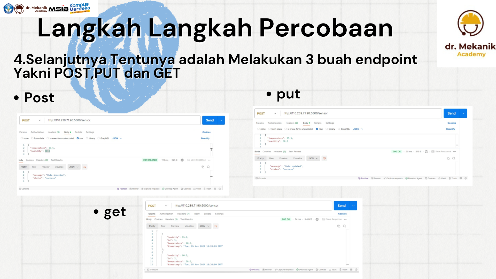 IoT Sensor Monitoring System with Flask API and My slide 3