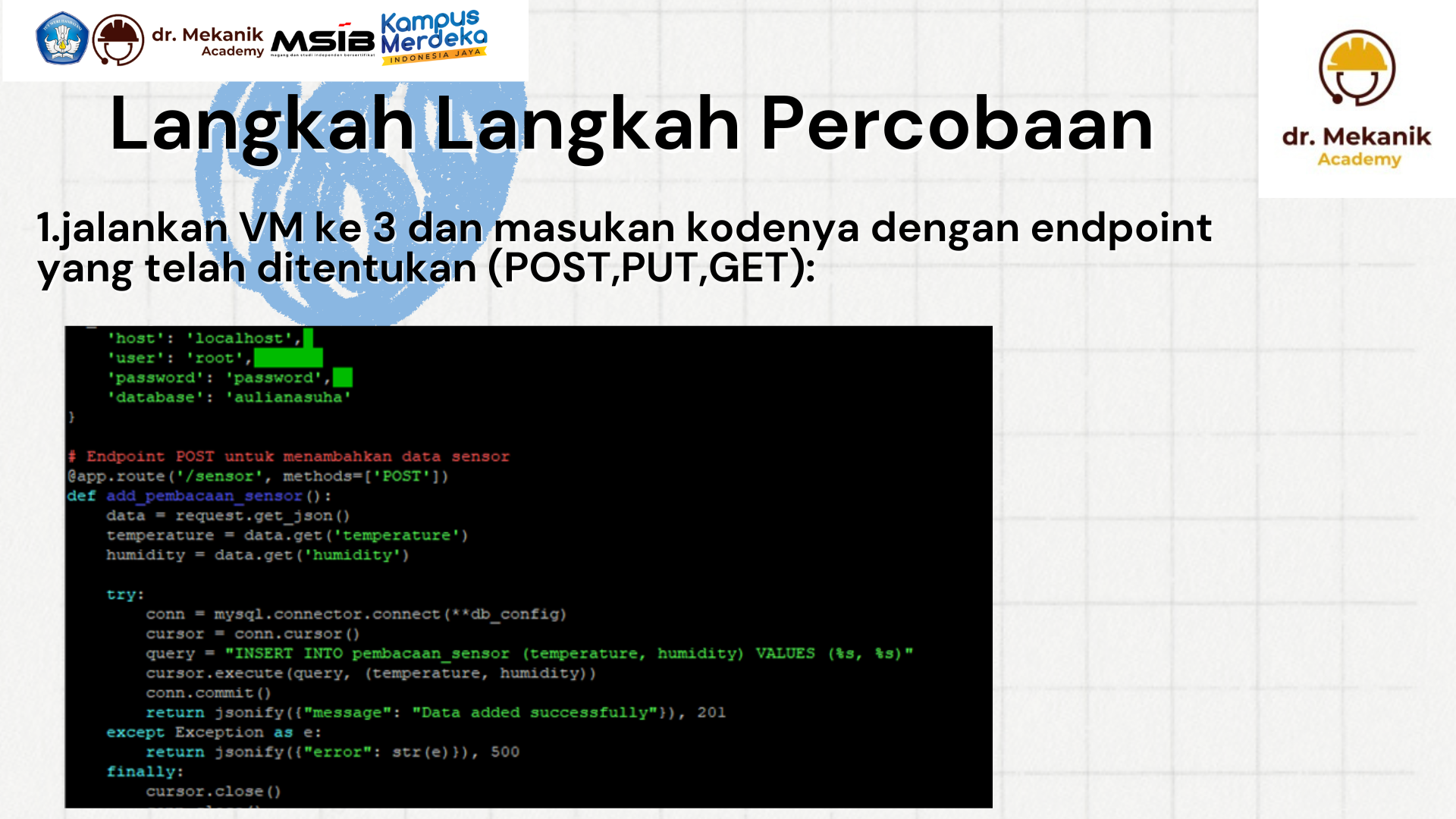 IoT Sensor Monitoring System with Flask API and My slide 1